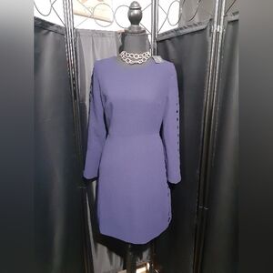 Club Monaco NWTEdni Dress Deep Sapphire Blue Open Cut Long Sleeve Women's Size 4